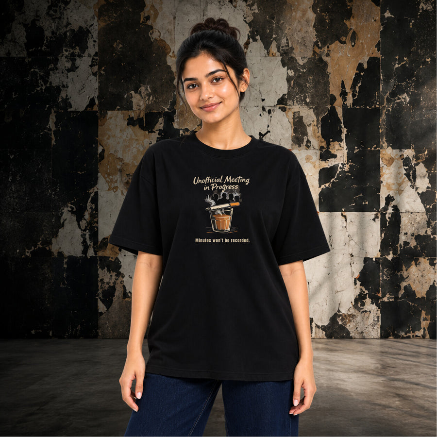 Chai, Sutta & Charcha | Oversized T-shirt