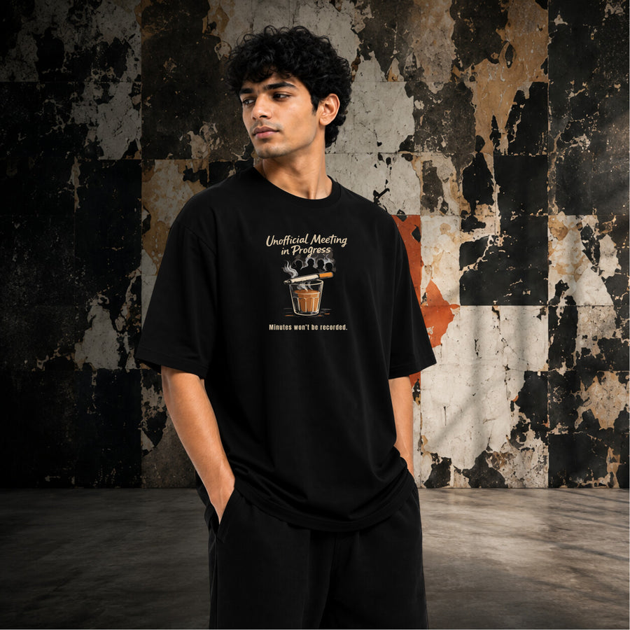 Chai, Sutta & Charcha | Oversized T-shirt